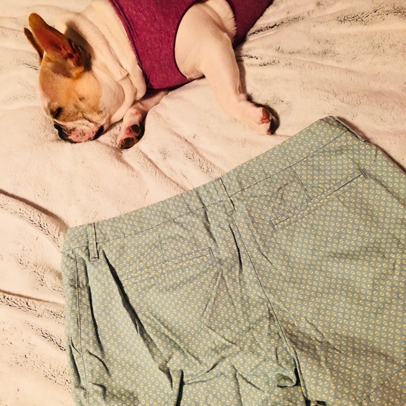 Old Navy light blue flowered kahki shorts. - Picture 2 of 3